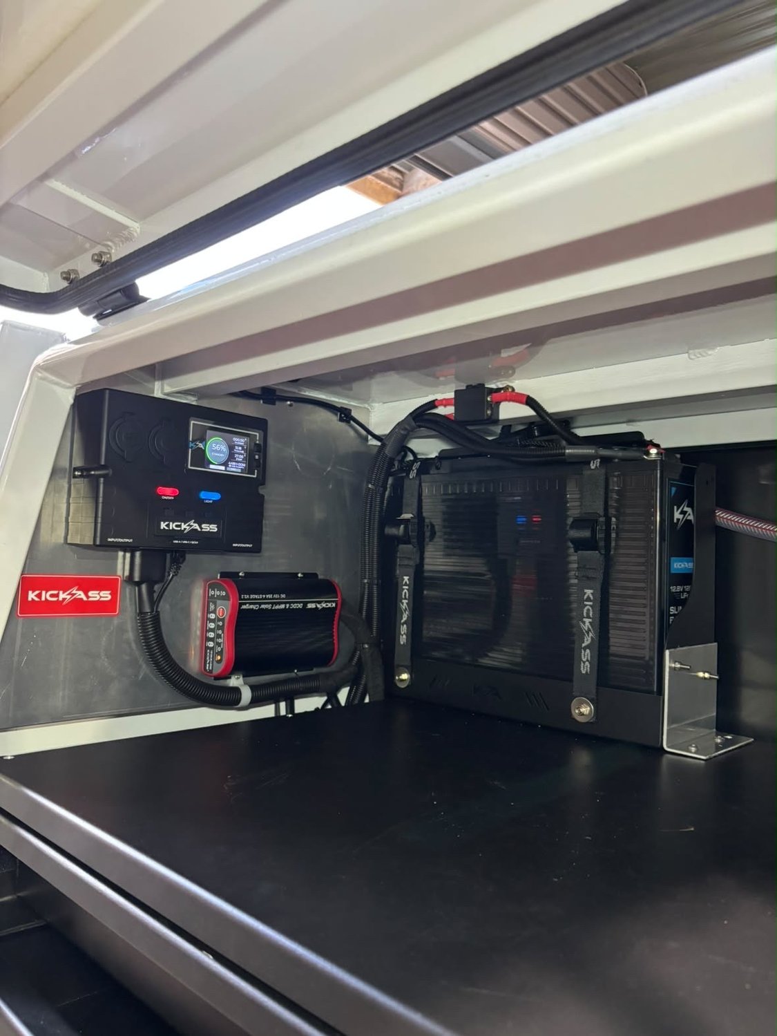 Dual battery system with charger and monitor fitted inside a canopy by PROVOLT