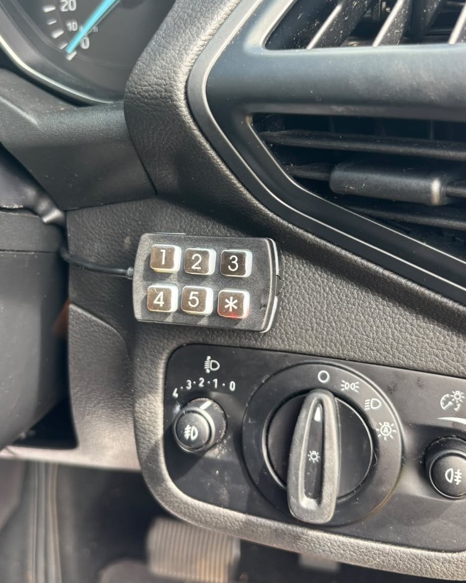 Immobiliser keypad fitted to a vehicle dash by PROVOLT