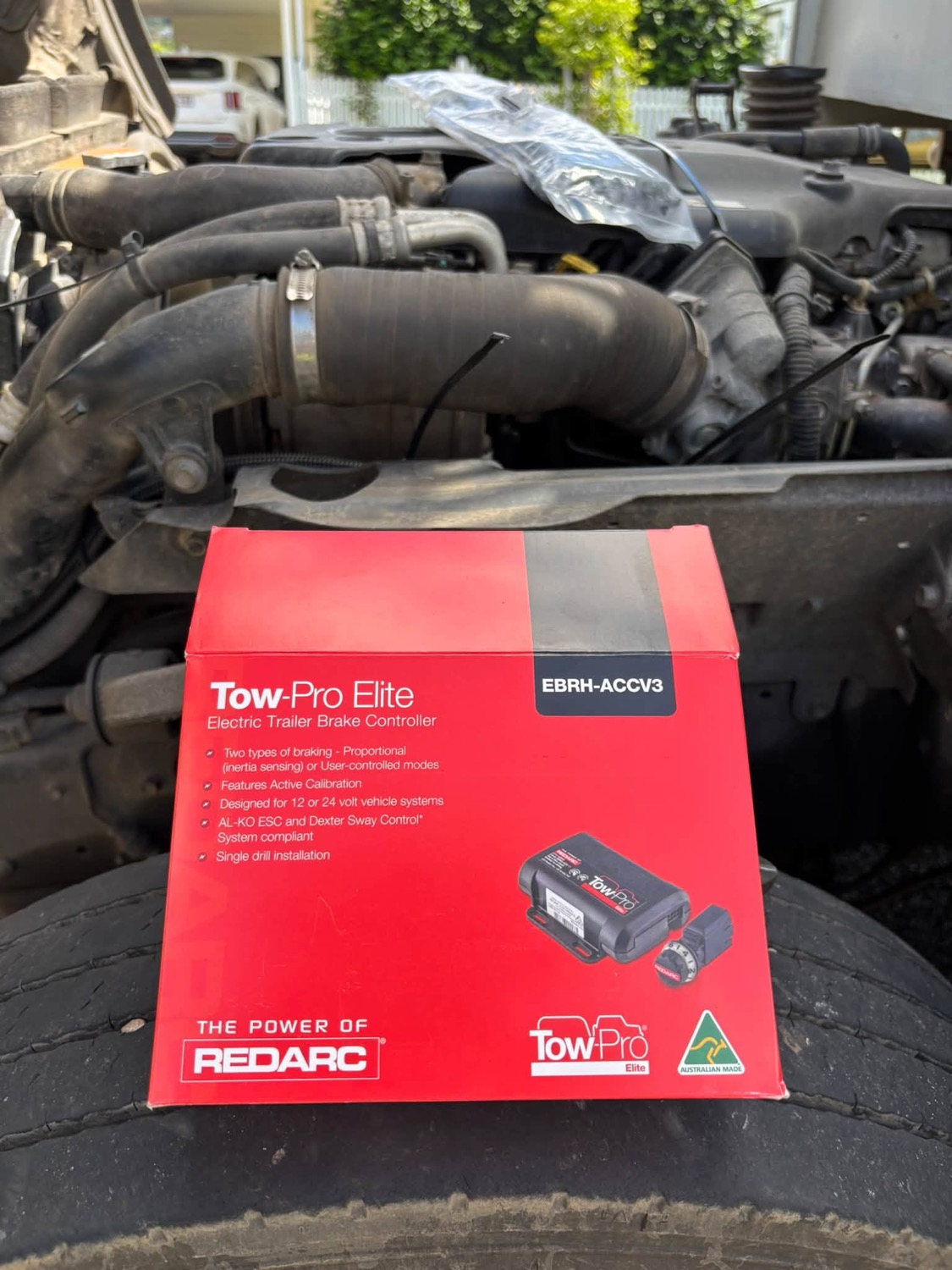 Tow-Pro electric brake controller ready to be installed